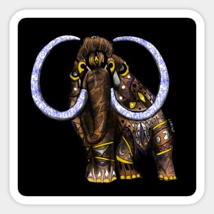 mammoth savage in ice kingdom of pattern ecopop zen art Sticker